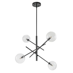 Celestial Glass Globe Sputnik Chandelier - Adjustable Linear Arm