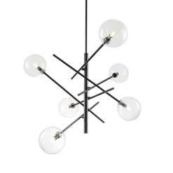 Celestial Glass Globe Sputnik Chandelier - Adjustable Linear Arm