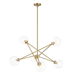 Celestial Glass Globe Staggered Linear Sputnik Chandelier