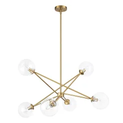 Celestial Glass Globe Staggered Linear Sputnik Chandelier
