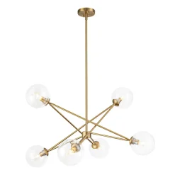 Celestial Glass Globe Staggered Linear Sputnik Chandelier