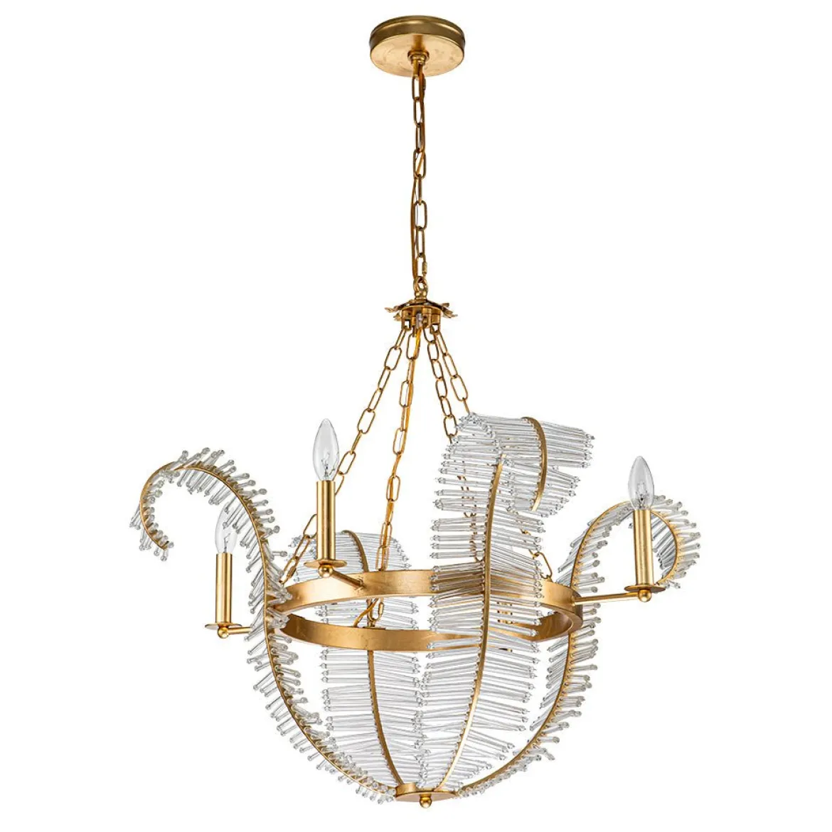 Chic Antique Crystal Floral Chandelier