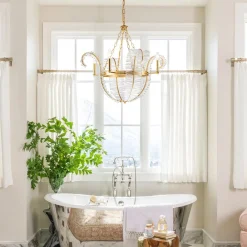 Chic Antique Crystal Floral Chandelier