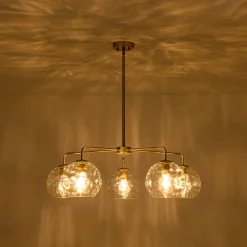 Clear Hammered Glass Globe 5-light Round Sputnik Chandelier