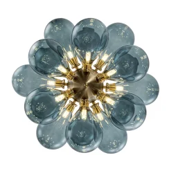 Cluster Blue Glass Bubble Chandelier