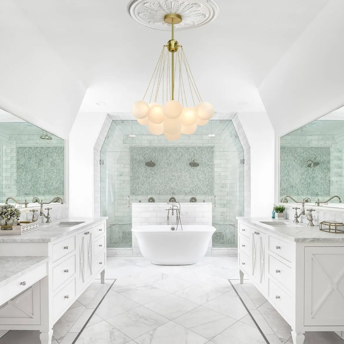 Cluster Frosted Glass Bubble Chandelier