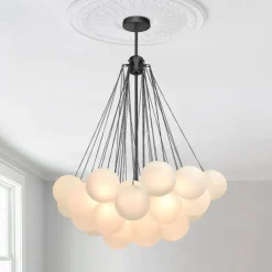 Cluster Frosted Glass Bubble Chandelier