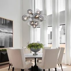 Cluster Glass Globe Bubble Chandelier 23.6