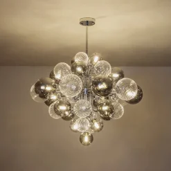 Cluster Glass Globe Bubble Chandelier 23.6