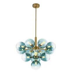 Cluster Gradual Blue Glass Bubble Tiered Chandelier