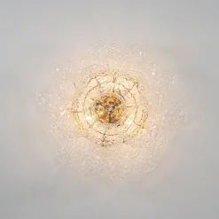 Cluster Hammered Textured Glass Bubble Semi Flush Chandelier