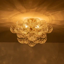 Cluster Hammered Textured Glass Bubble Semi Flush Chandelier