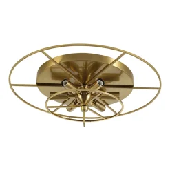 Cluster Ribbed Glass Bubble Round Tiered Semi Flush Chandelier