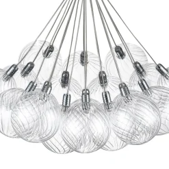 Cluster Ribbed Glass Dimmable LED Bubble Chandelier