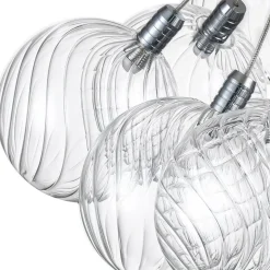 Cluster Ribbed Glass Dimmable LED Bubble Chandelier