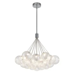 Cluster Ribbed Glass Dimmable LED Bubble Chandelier