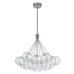 Cluster Ribbed Glass Dimmable LED Bubble Chandelier