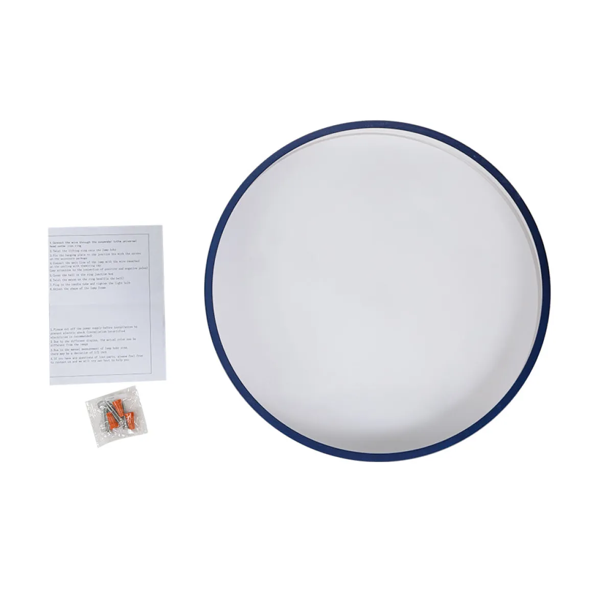 Contemporary Brass Blue Round LED Semi Flush Lighting