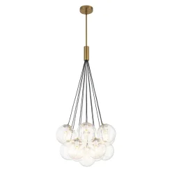 Contemporary Cluster Seeded Glass Globe Bubble Chandelier