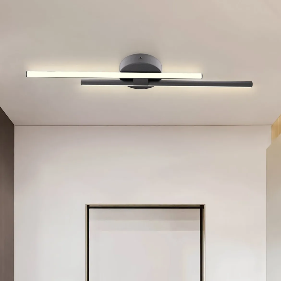 Contemporary Dimmable Linear LED Semi Flush Mount Light