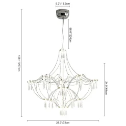 Contemporary Glam Starry Geometric LED Crystal Chandelier