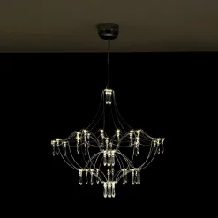Contemporary Glam Starry Geometric LED Crystal Chandelier