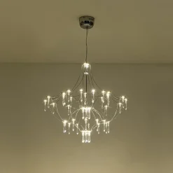Contemporary Glam Starry Geometric LED Crystal Chandelier