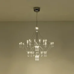 Contemporary Glam Starry Geometric LED Crystal Chandelier