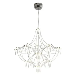 Contemporary Glam Starry Geometric LED Crystal Chandelier