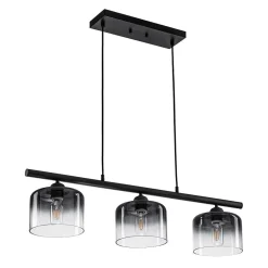 Contemporary 3-Light Gradual Smoked Glass Island Chandelier
