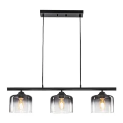 Contemporary 3-Light Gradual Smoked Glass Island Chandelier