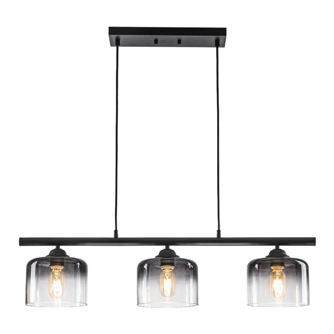 Contemporary 3-Light Gradual Smoked Glass Island Chandelier