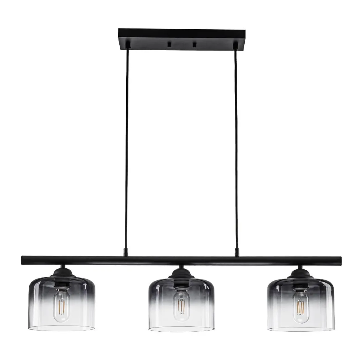 Contemporary 3-Light Gradual Smoked Glass Island Chandelier