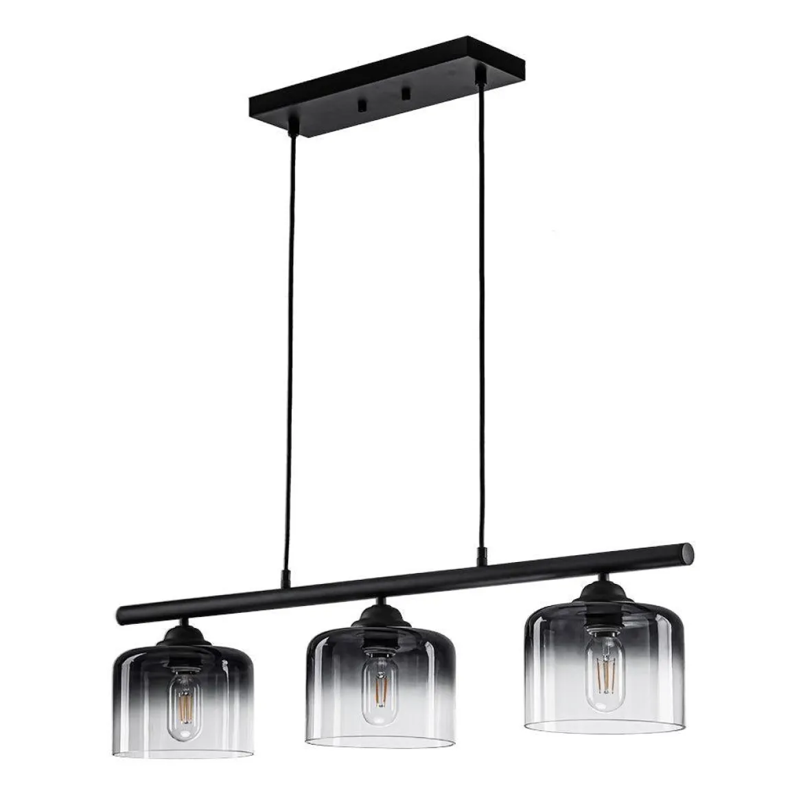 Contemporary 3-Light Gradual Smoked Glass Island Chandelier