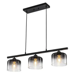 Contemporary 3-Light Gradual Smoked Glass Island Chandelier