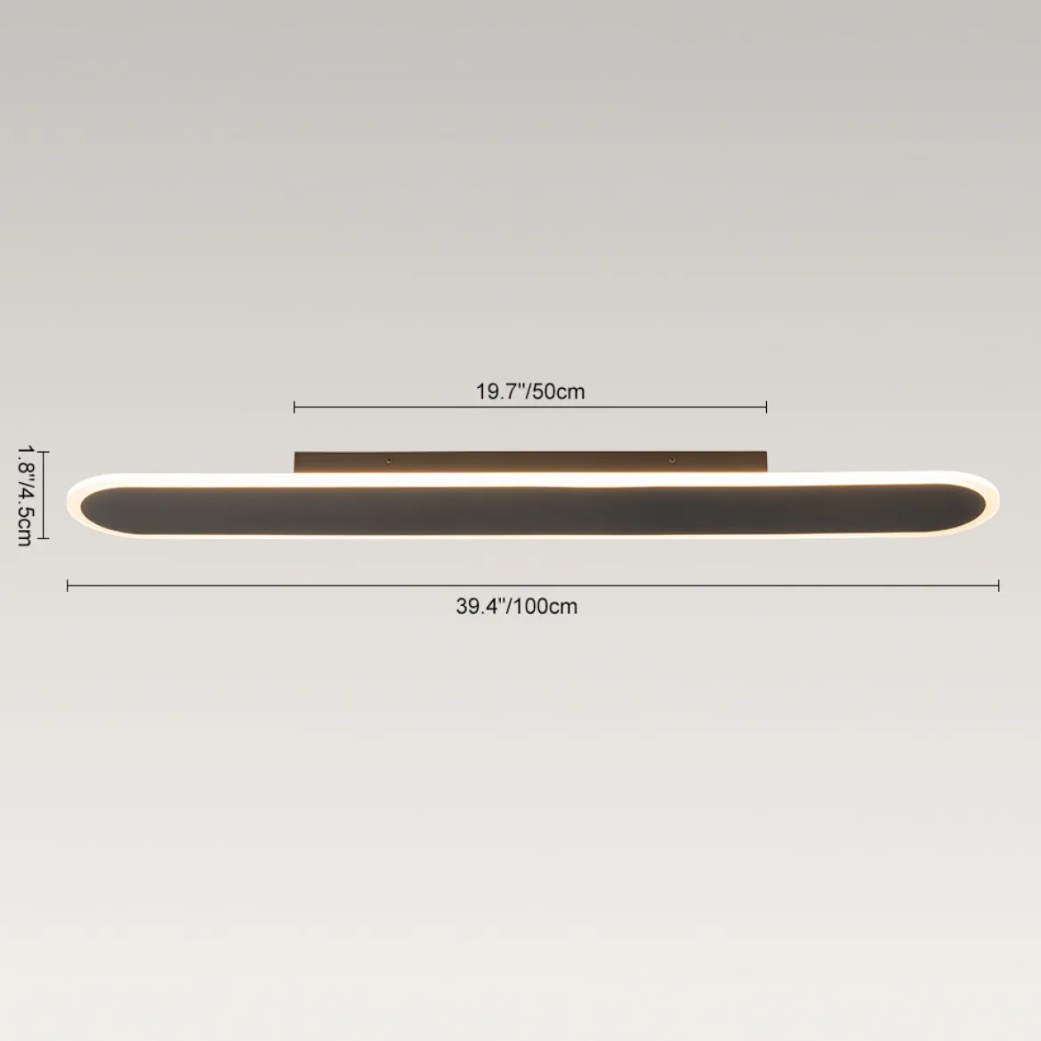 Contemporary Long Oval Warm Dimmable LED Ceiling Light