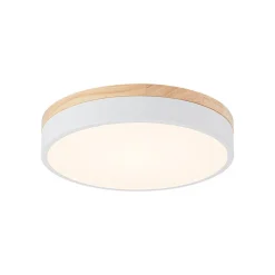 Contemporary Wood Round Dimmable LED Ceiling Light