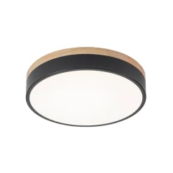 Contemporary Wood Round Dimmable LED Ceiling Light