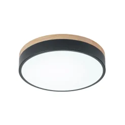 Contemporary Wood Round Dimmable LED Ceiling Light