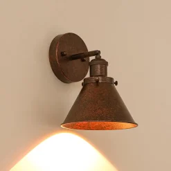 Copper Adjustable Head Cone Wall Sconce Ceiling Light