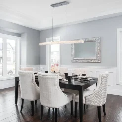 Crystal Resin Art Dimmable LED Linear Island Chandelier