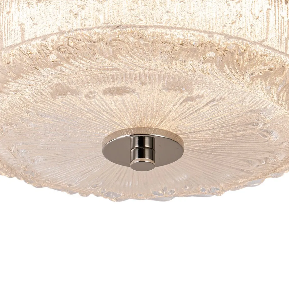 Decorative Clear Glazed Glass Round LED Ceiling Light