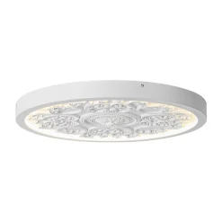 Decorative French White Medallion LED Flush Mount Light