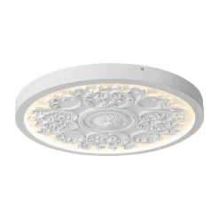 Decorative French White Medallion LED Flush Mount Light