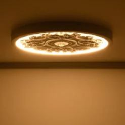 Decorative French White Medallion LED Flush Mount Light