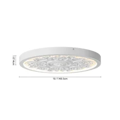Decorative French White Medallion LED Flush Mount Light