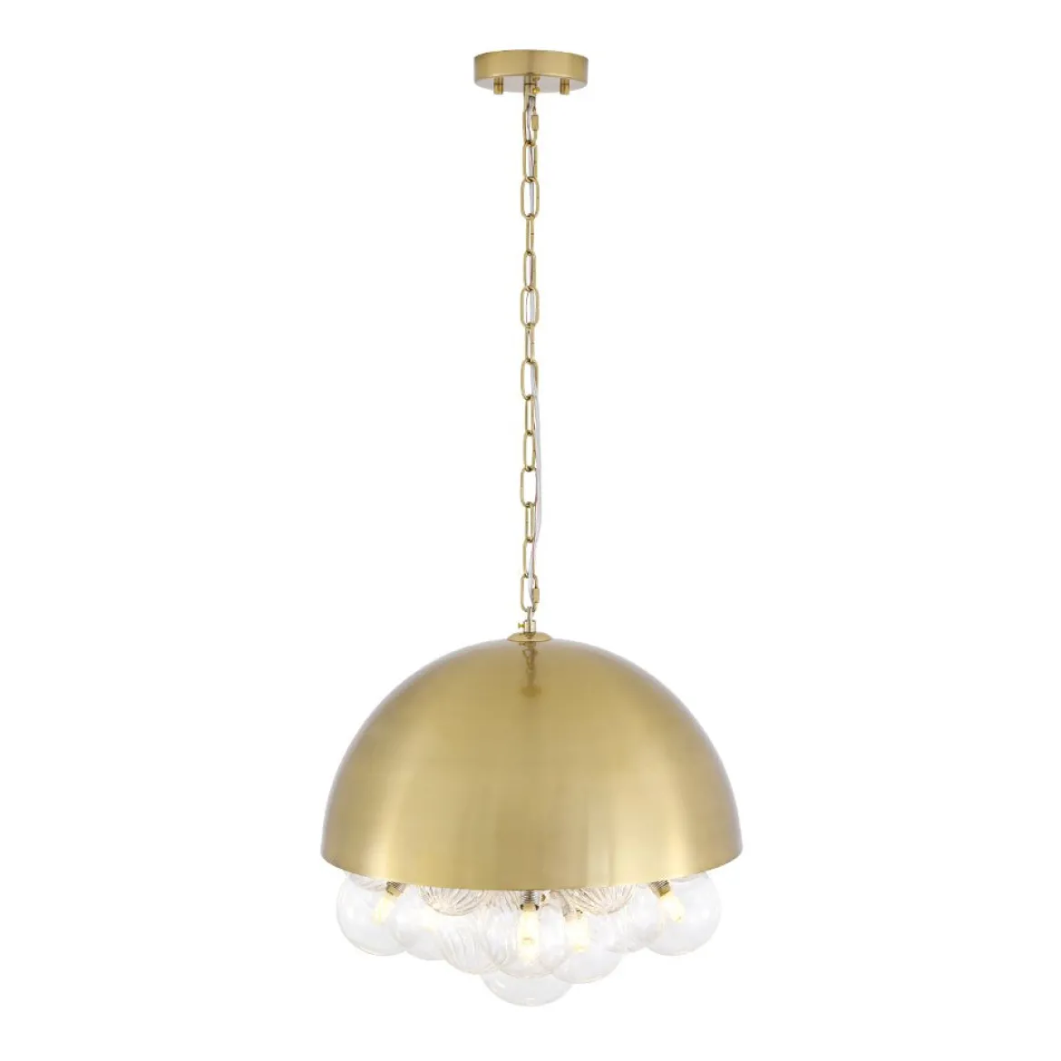 Designer Cluster Glass Globe Metal Dome Pendant Light