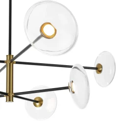Designer Dimmable LED 8-light Glass Tiered Sputnik Chandelier