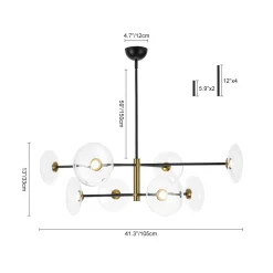 Designer Dimmable LED 8-light Glass Tiered Sputnik Chandelier
