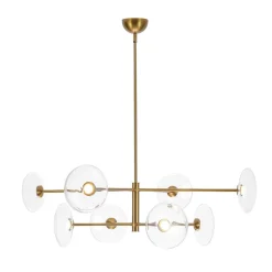 Designer Dimmable LED 8-light Glass Tiered Sputnik Chandelier